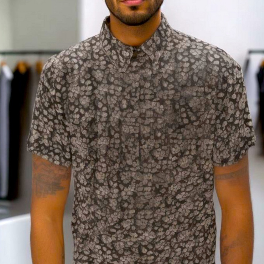 Ricky Singh Denim & Floral Button-Up Shirt